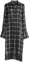 Thumbnail for your product : Mother of Pearl Delphine Fringed Plaid Tunic Shirt