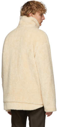 Acne Studios Beige Fleece Oversized Orsino Teddy Jacket