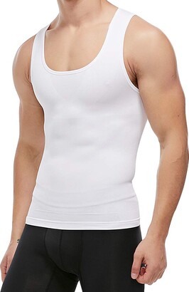 KOCLES Mens Slimming Body Shaper Compression Tank Top Vest Shirt