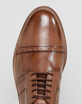 Frank Wright Brogues In Tan Leather