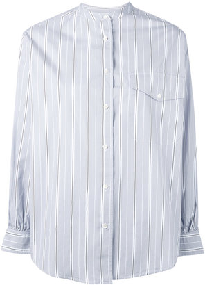 Aspesi band collar striped shirt