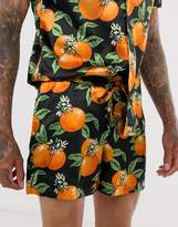 Thumbnail for your product : Urban Threads satin shorts in orange print