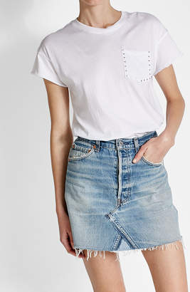Rag & Bone Cotton T-Shirt with Embellished Breast Pocket