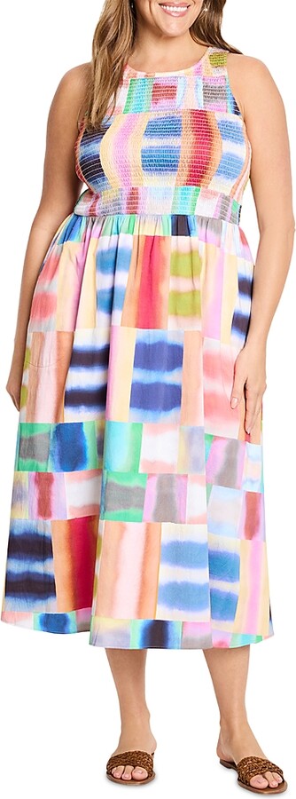 NIC+ZOE Plus Portofino Anna Tiled Print Dress