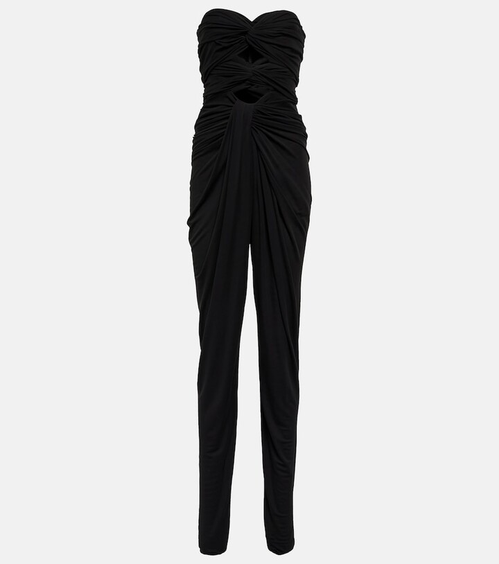 Saint Laurent Bandeau cutout jersey jumpsuit ShopStyle