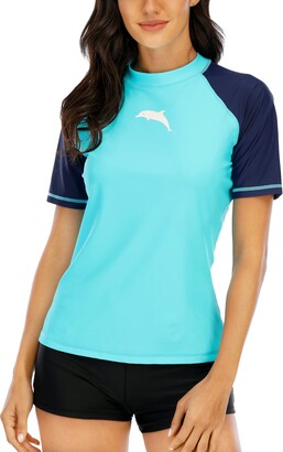 Halcurt Women's Rash Guard UV Protection UPF 50+ Short Sleeve Swimming  Shirt Swimwear - ShopStyle