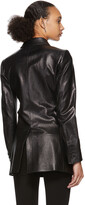 Thumbnail for your product : Yang Li Black Patent Faux-Leather Cut-Out Blazer