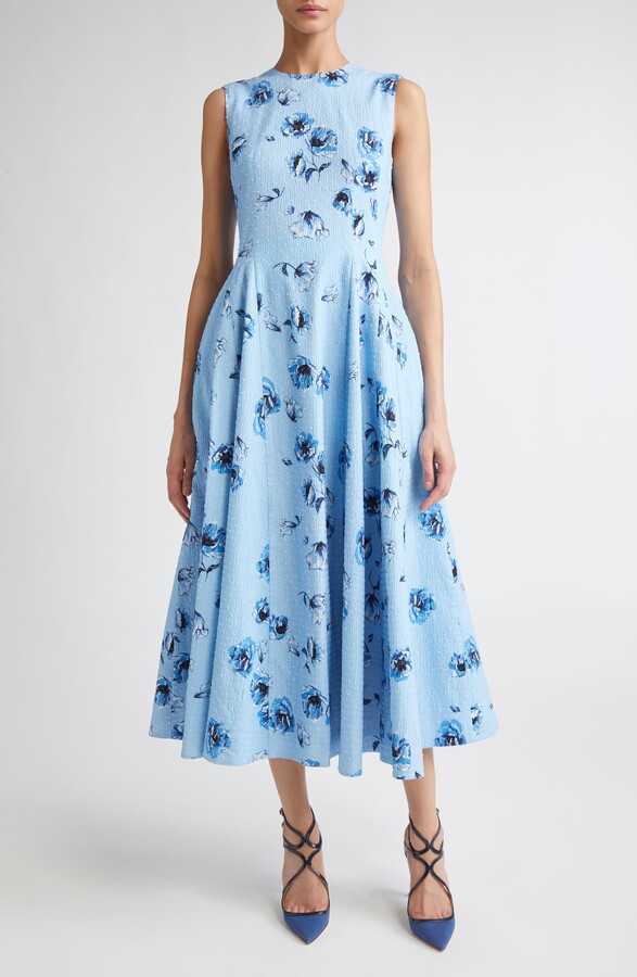 Chelsea Floral Swiss Dot Fit & Flare Midi Dress