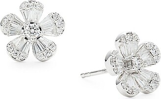 Effy 14K White Gold & 0.84 TCW Diamond Flower Stud Earrings