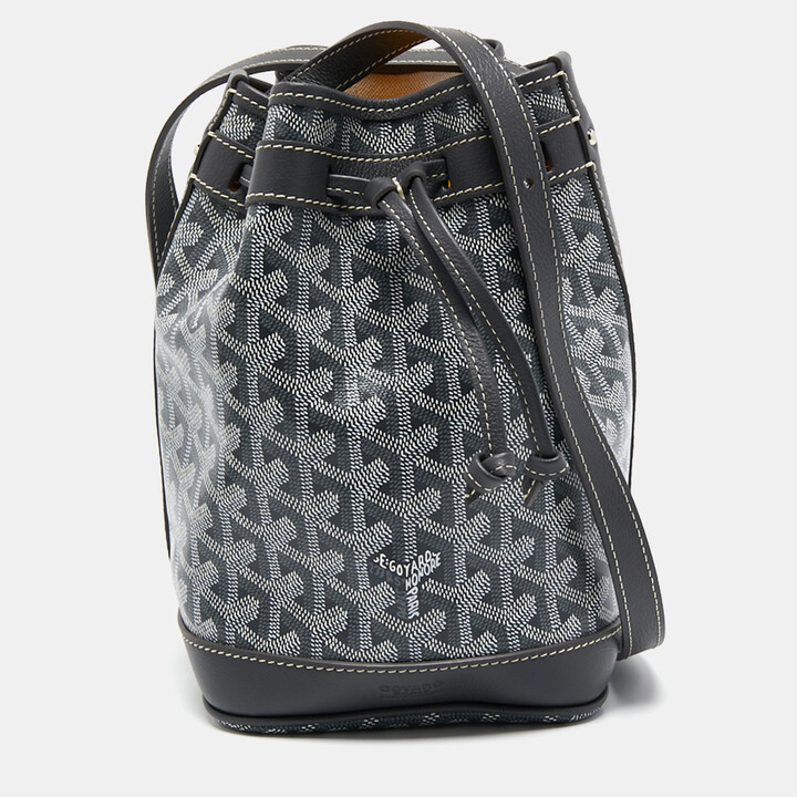 Goyard Grey Goyardine Coated Canvas and Leather Petit Flot Bucket Bag
