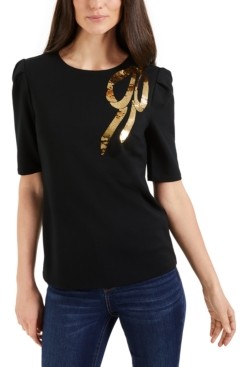 macy's gold sequin top