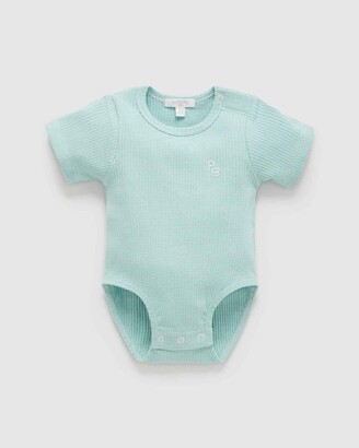 Purebaby Blue Bodysuits - Rib Short Sleeve Bodysuit - Babies - Size 2 YRS at The Iconic
