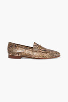 Thumbnail for your product : Sam Edelman Loraine embellished metallic snake-effect leather loafers