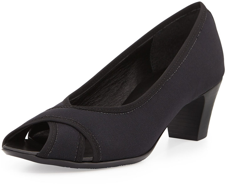 Munro American Natalie Stretch Fabric Pump, Black ShopStyle