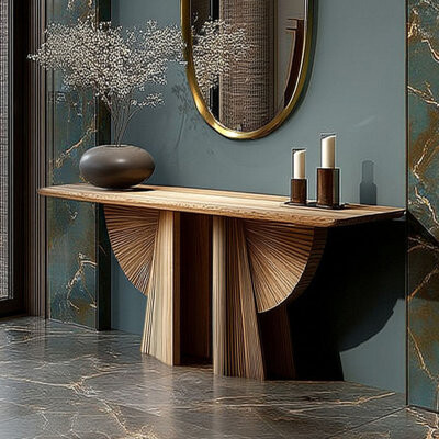 Orren Ellis French style luxury retro console table