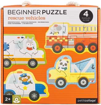 Petit Collage 4-Piece Rescue Vehicle Puzzle Set