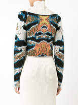 Thumbnail for your product : Baja East cashmere cropped tiger stripe sweater