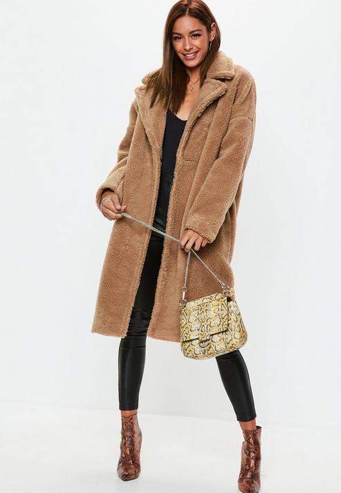 caramel teddy bear coat