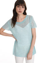 Thumbnail for your product : White + Warren Featherweight Cashmere Side Slit Tee