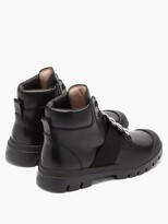 Thumbnail for your product : Roger Vivier Walky Viv Crystal-buckle Leather Ankle Boots - Black