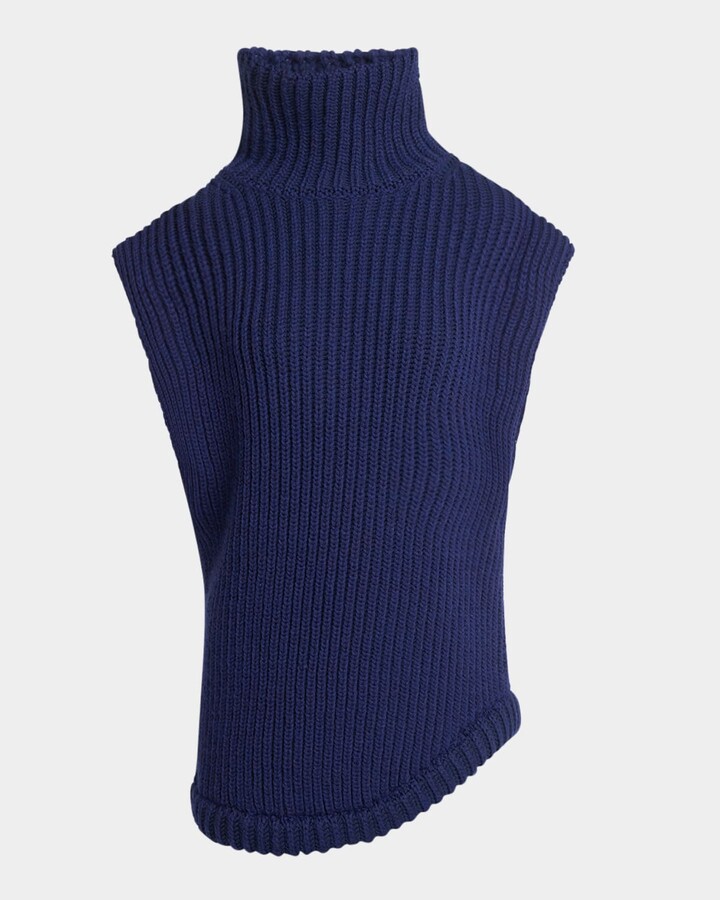 Victoria Beckham Turtleneck Sleeveless Rib Sweater ShopStyle