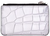 Thumbnail for your product : Jeff Wan Silver Embossed Crocodile Leather Zip Coin Pouch Port Louis