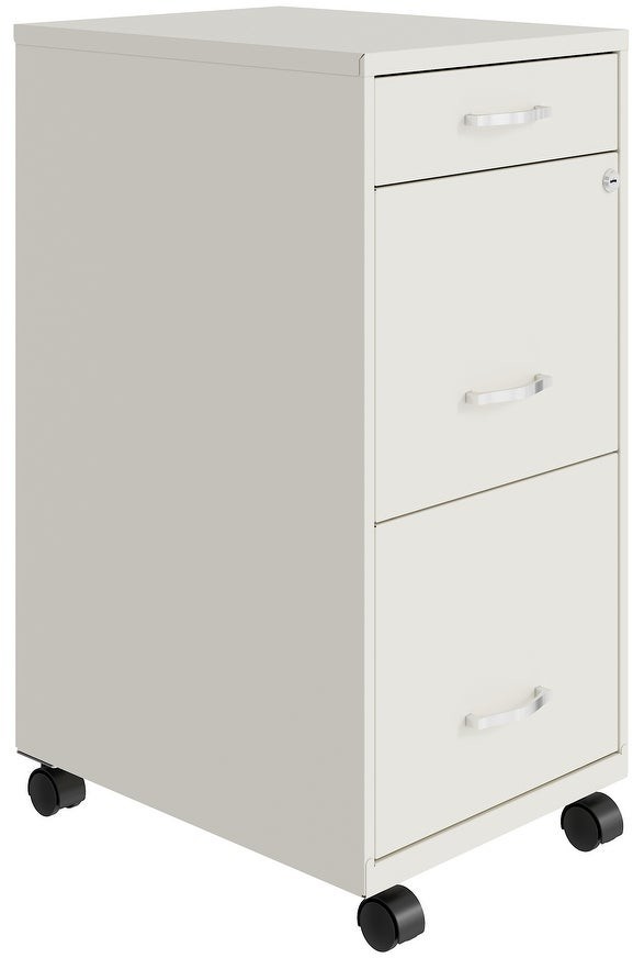 Hirsh Space Solutions 18" Deep 3 Drawer Metal File Pearl White
