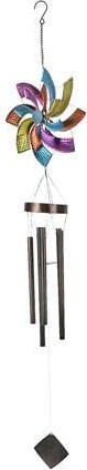 Transpac Metal Multicolor Wedge Wind Spinner Hanging Chimes Outdoor Decor Garden Patio Art