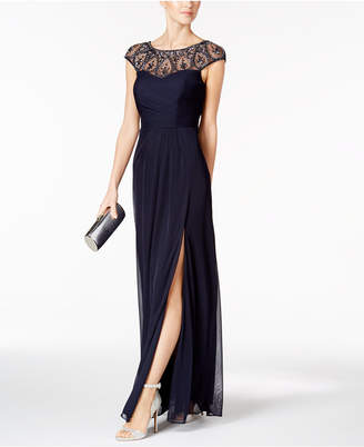 Xscape Evenings Embellished Faux-Wrap Gown