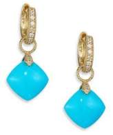 Thumbnail for your product : Jude Frances Classic Turquoise, Diamond & 18K Yellow Gold Cushion Earring Charms