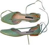 Thumbnail for your product : Sergio Rossi Green Leather Ballet flats