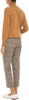 Thumbnail for your product : Sandro Stainy Cropped Checked Woven Tapered Pants
