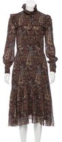 Thumbnail for your product : Saint Laurent Paisley Print Ruffle-Trimmed Dress
