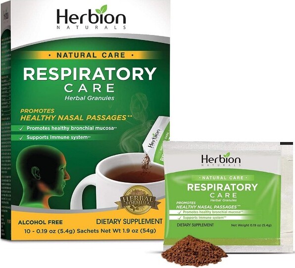 Herbion Naturals HerbionRespiratoryCareHerbalGranules,HerbalPacketsforCough,ChestCongestion&ThroatSupport,10Count