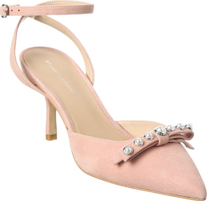 Stuart Weitzman Luella Strap 75 Suede Pump