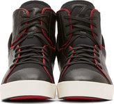 Thumbnail for your product : Y-3 Black Leather Laver High Sneakers