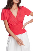 Thumbnail for your product : 1 STATE Crinkle Texture Smocked Waist Short Sleeve Top