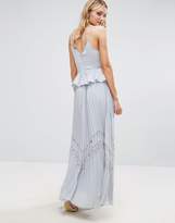 Thumbnail for your product : True Decadence Tall Cami Strap Maxi Dress With Pleated Skirt And Lace Insert