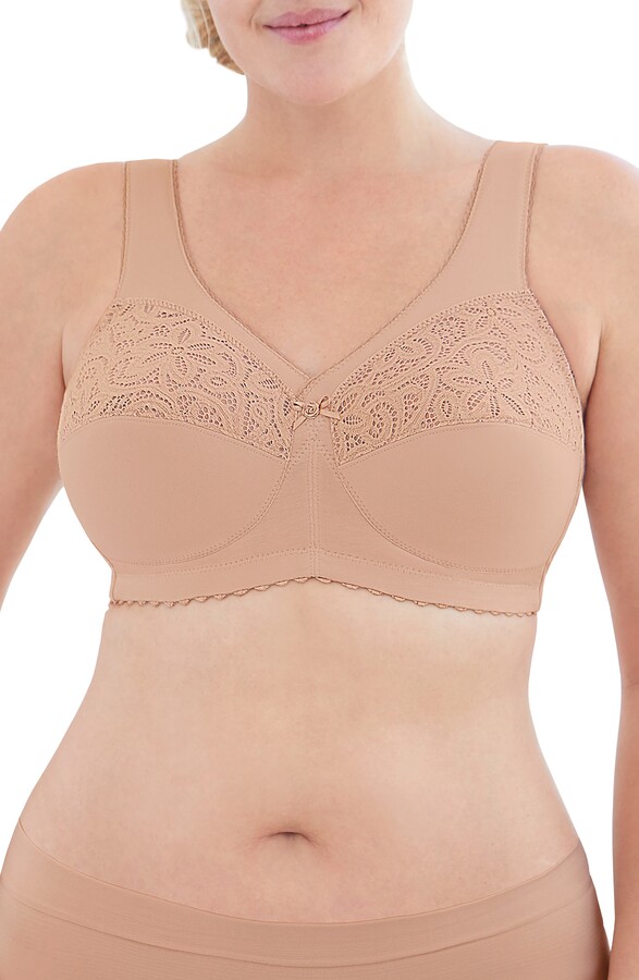 Glamorise Womens Magiclift Cotton Support Wirefree Bra 1001 Café 42h :  Target