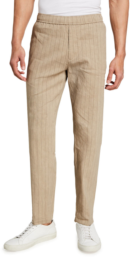 mens striped linen trousers