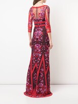 Thumbnail for your product : Marchesa Notte Fitted Floral Embroidered Mesh Gown