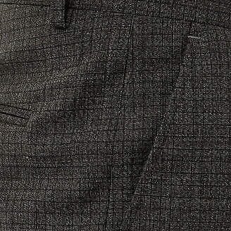River Island Grey check wool-blend slim suit trousers