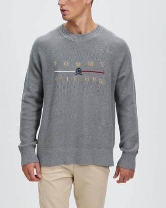 Tommy Hilfiger Men's Grey Jumpers - Icon Embroidered Sweater - Size XXXL at  The Iconic - ShopStyle Crewneck Knitwear