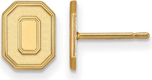 Black Bow Jewelry Co. BlackBowJewelry14kYellowGoldPlatedSterlingSilverOhioStateBuckeyesNCAALogoOExtraSmallPostEarrings