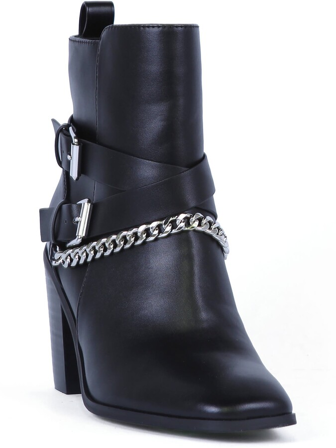 leather boots with straps
