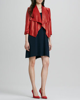 Thumbnail for your product : Alice + Olivia Colton Draped Leather Jacket