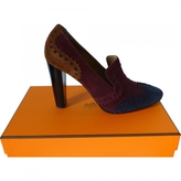 Thumbnail for your product : Hermes Burgundy Suede Heels