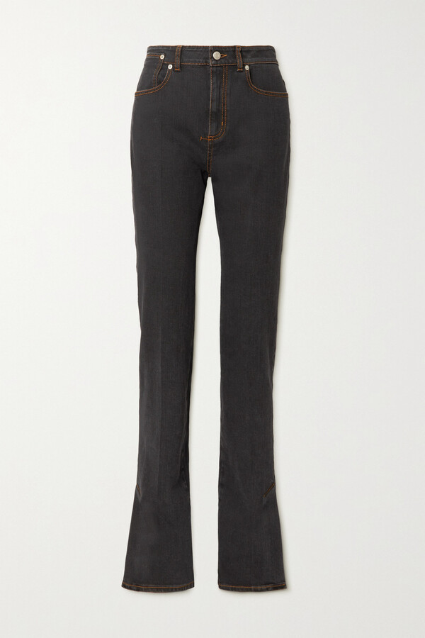 Alexander McQueen Two-tone High-rise Kick-flare Jeans - ShopStyle