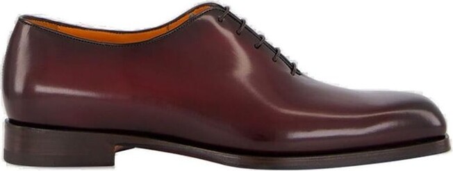 Santoni Almond Toe Lace-Up Oxford Shoes