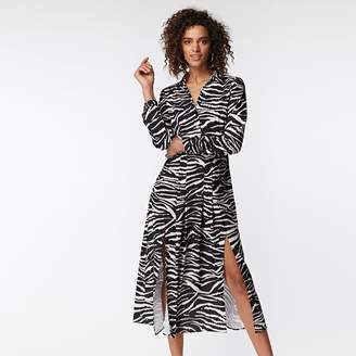 Wallis - Monochrome Zebra Print Split Shirt Dress